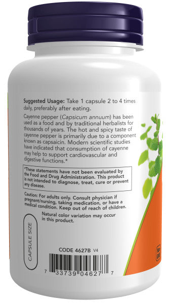 Now Cayenne 500mg Veg Capsules 250ct
