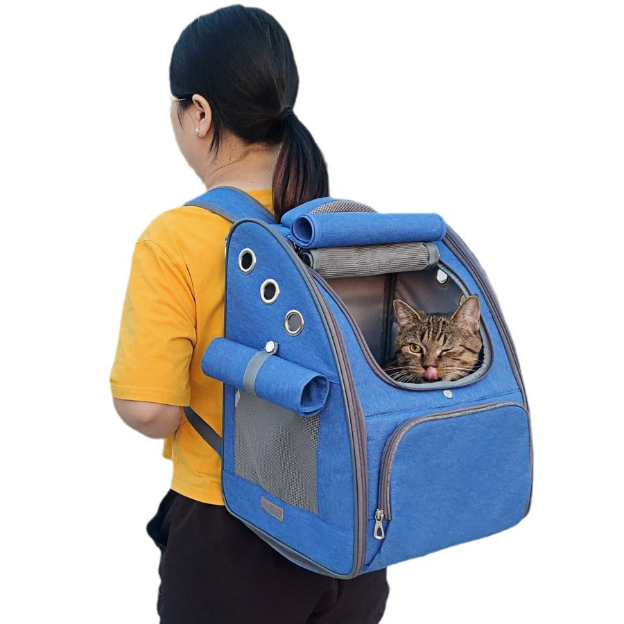 Foldable Pet Carrier Backpack - Travel Bag for Cats & Dogs
