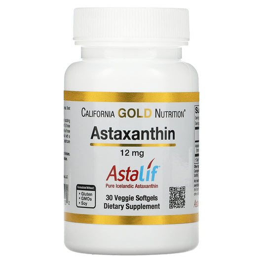 Astaxanthin, Astaliff® Pure Icelandic, 12 mg, 30 Veggie Softgels