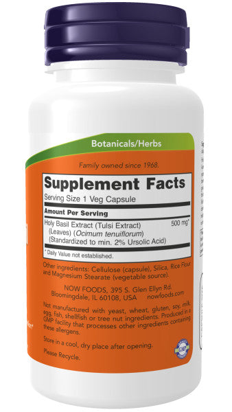 Now Holy Basil Extract 500mg Veg Capsules 90ct