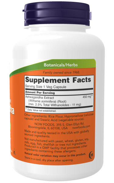 Now Ashwagandha Extract 180ct