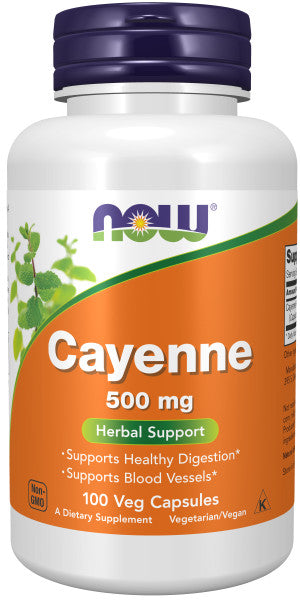 Now Cayenne 500mg Veg Capsules 100ct