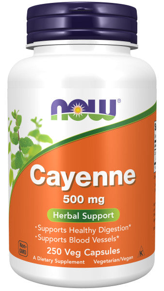 Now Cayenne 500mg Veg Capsules 250ct