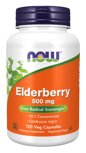 Now Elderberry Extract 500mg Veg Capsules 120ct