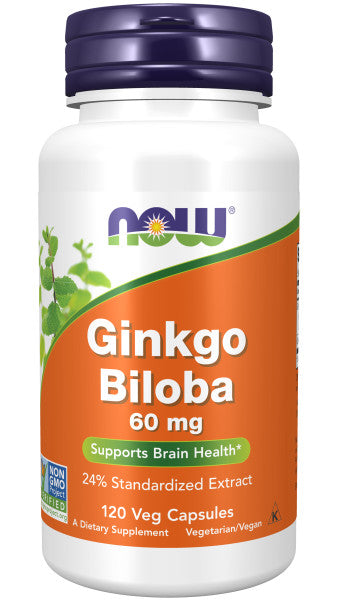 Now Ginkgo Biloba 60mg Veg Capsules 120ct