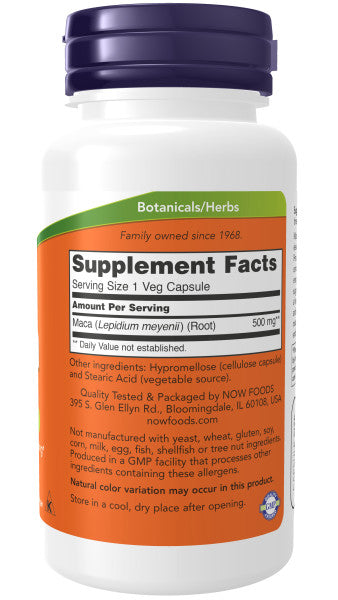 Now Maca Root 500mg Veg Capsules 100ct