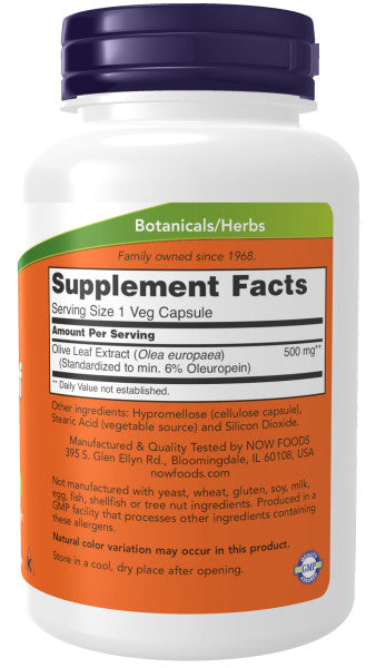 Now Olive Leaf Extract 500mg Veg Capsules 120ct