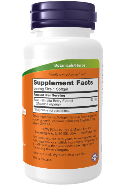 Now Saw Palmetto Extract 160mg Softgels 120ct