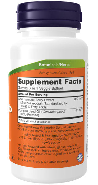 Now Saw Palmetto Extract 320mg Veggie Softgels 90ct