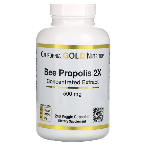 Bee Propolis 2X, Concentrated Extract, 500 mg, 240 Veggie Caps