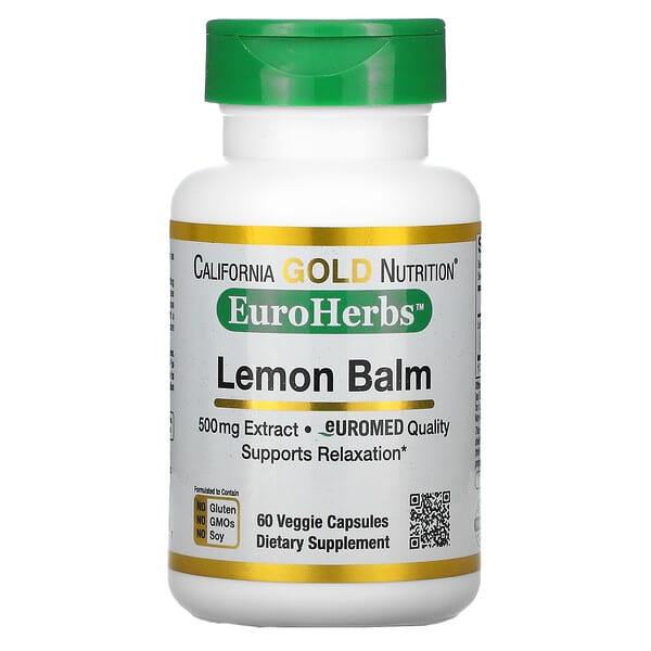 Lemon Balm Extract, European Quality, 500 mg, 60 Veggie Capsules