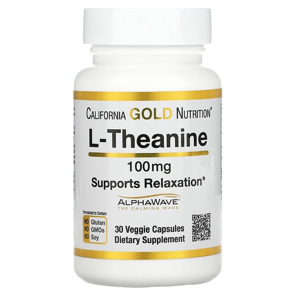 L-Theanine, AlphaWave, Supports Relaxation, Calm Focus, 100 mg, 30 Veggie Capsules